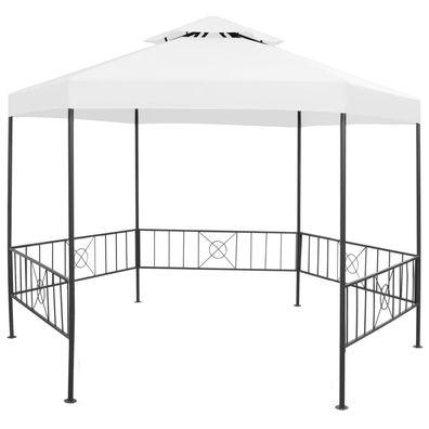 vidaXL Gartenpavillon 323x275x265 cm Weiß 180 g/m²