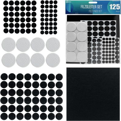 Shinfly Filzgleiter Selbstklebend 125 Stéck, 3mm Dicke Filz Selbstklebend