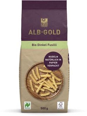 ALB-GOLD 3x ALB-GOLD Bio Dinkel Fusilli (Papier) (Naturland) 500g