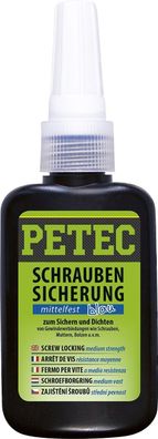 PETEC 91050 Schraubensicherung mittelfest blau 50g Flasche