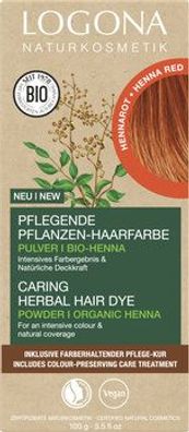 Logona 3x Pflegende Pflanzen-Haarfarbe Pulver Hennarot 100g