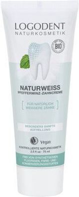 Logona 3x Naturweiss Pfefferminz Zahncreme 75ml