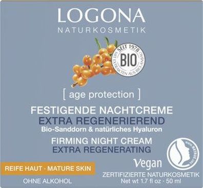 Logona 6x [age protection] Festigende Nachtcreme EXTRA Regenerierend 50ml