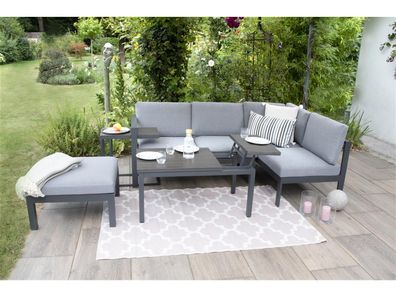 Porto Gartenlounge Set, Aluminium, grau, für 5 Personen