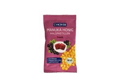 HOYER Manukahonig Halspastillen Cassis 30g