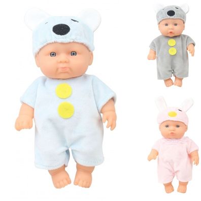 Moni Kinderpuppe 20 cm Maus Babypuppe, Mütze, Strampelanzug, ab 3 Jahren