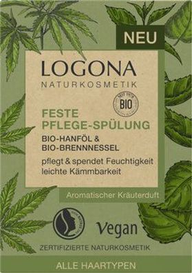 Logona 3x Feste Pflege-Spülung Bio-Hanföl & Bio-Brennnessel 60g