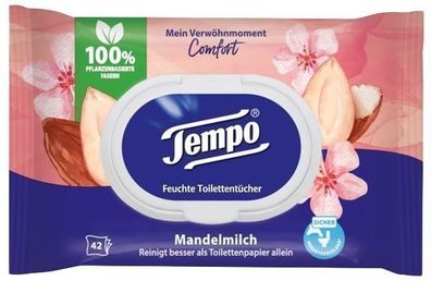 Tempo Feuchtes Toilettenpapier, 42 Stück - Hygienelösung für zu Hause und unterwegs