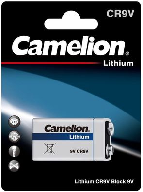 9V-Block-Batterie Camelion Lithium1200mAh, ideal für Rauchwarnmelder