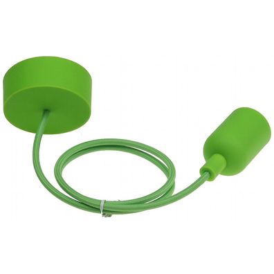 E27 Lampenaufhängung "Silikon" grün 230V, E27 Fassung, 80cm Textilkabel