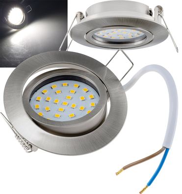 LED-Einbauleuchte "Flat-26" neutralweiß80x26mm, 3W, 390lm, Edelstahl gebürstet