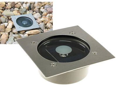 Solar LED Bodenstrahler "CTB-E", eckigBxHxT 10x10x4cm, IP44, Edelstahl-Front