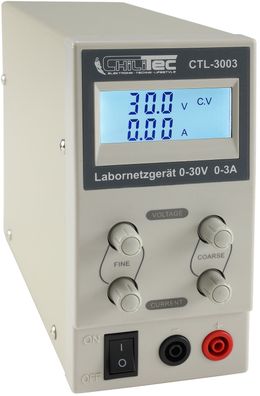 Regelbares Labornetzgerät "CTL-3003"beleuchtete LCD Anzeige, 0-30V, 0-3A