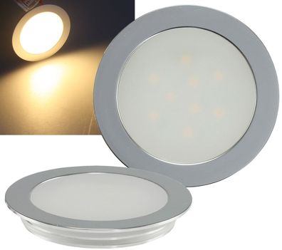 LED Einbauleuchte "EBL Slim WW"IP67,1W, 50lm, Alu matt, warmweiß, Ø55mm