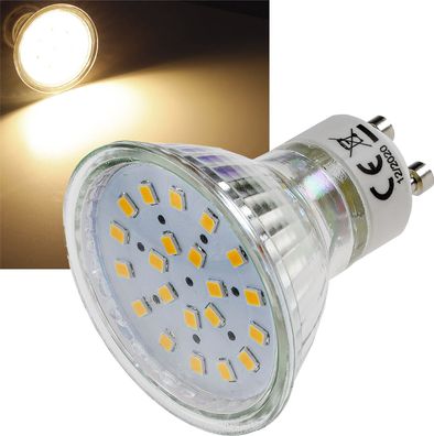 LED Strahler GU10 "H40 SMD"120°, 3000k, 330lm, 230V/3W, warmweiß