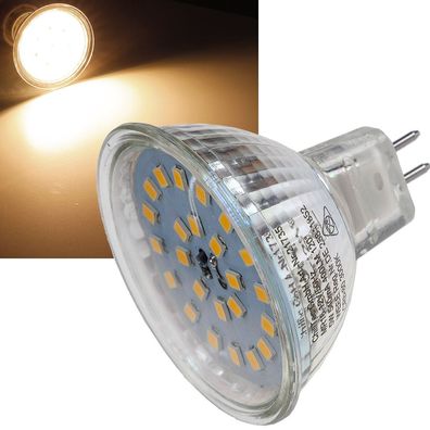 LED Strahler MR16 "H55 SMD"120°, 3000k, 420lm, 12V/4W, warmweiß