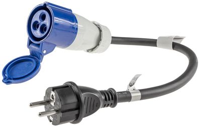 CEE auf Schutzkontakt-Stecker 0,35 m230V, Adapter für Wohnwagen, Camping