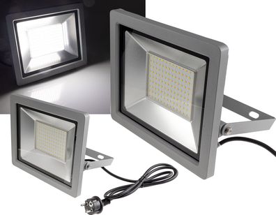 LED-Fluter SlimLine "CTF-SLT 99" silber100W, 9230lm, 4000K, neutralweiß, IP44