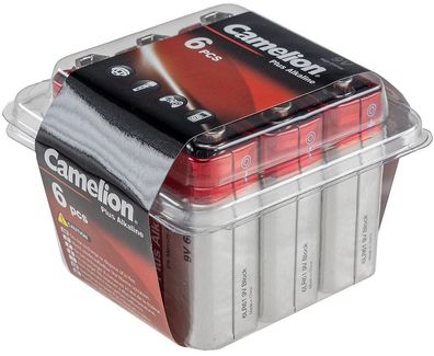 9V-Block-Batterie Camelion AlkalinePlusTyp 6F22, 9V, 6er Haushaltsbox