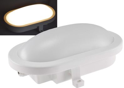 LED Oval-Armatur "FRL-O 12" IP44Feuchtraum-Leuchte, 12W, 960lm, 3000K