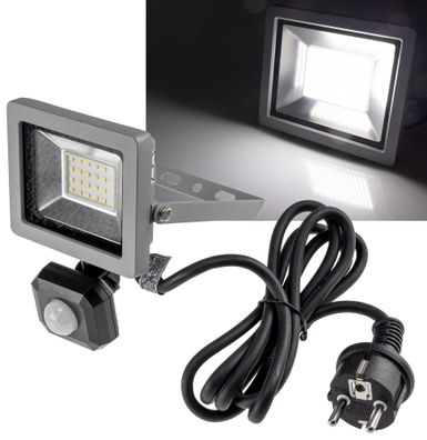 LED-Fluter SlimLine "CTF-SLT10 PIR"10W, IP44, 923lm, 4000K, Bewegungsmelder