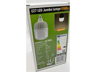 LED Jumbo Lampe E27 50W "G500n" 4538lm, 4000K, eutralweiß, ØxH 12x21,5cm