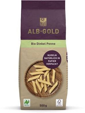 ALB-GOLD ALB-GOLD Bio Dinkel Penne (Papier) (Naturland) 500g