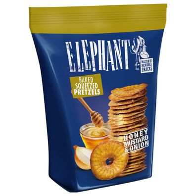 Alka Elephant Baked Squeezed Pretzels Honey Mustard Onion 70g