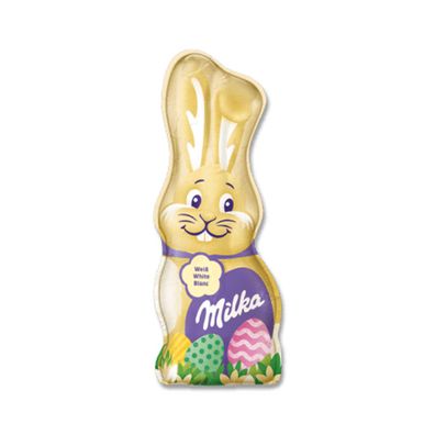 Milka Schmunzelhase aus weißer Schokolade Osterhasen Hohlfigur 45g