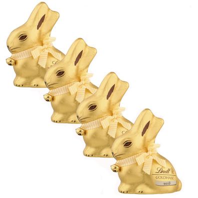 Lindt Goldhase weiß aus feiner weißer Schokolade 100g 4er Pack