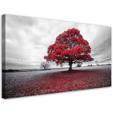 Wandbild Rote Baumlandschaft Wall Art Decoration Leinwand Wall Art