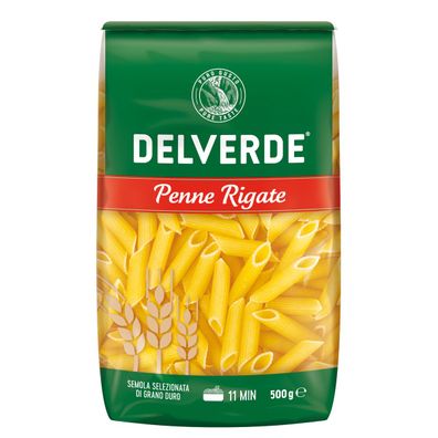 Delverde Penne Rigate Pasta Semola Selezionata di Grano Duro 500g