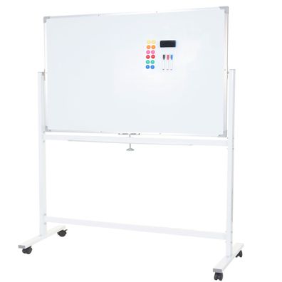 Whiteboard HWC-C85, Magnettafel Memoboard Pinnwand, mobil rollbar inkl. Zubehör