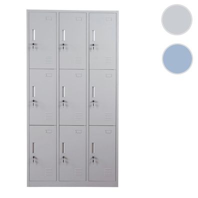 Schließfach Boston T829, Schließfachschrank Wertfachschrank Spind, 9 Fächer