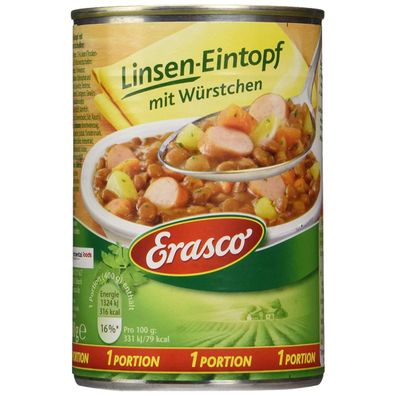 Erasco Linseneintopf mit Würstchen für die ganze Familie 400g
