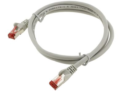 CAT 6 Netzwerkkabel, 1m, grauPIMF Patchkabel, 2x RJ45 Stecker