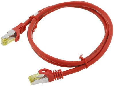 CAT 7 Netzwerk-Rohkabel, 1m, rotPIMF Patchkabel, 2x RJ45 Stecker