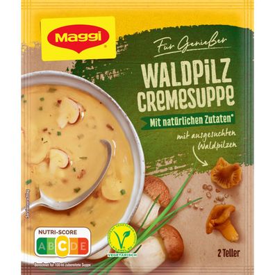 Maggi für Genießer Waldpilz Creme Suppe mit natürlichen Zutaten 51g