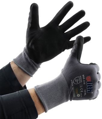 Profi Arbeits-Handschuhe mit Kautschuk-Beschichtung, Ökotex 100, Größe 9