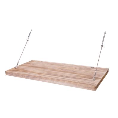 Wandtisch HWC-H48, Wandklapptisch Tisch mit Tafel, klappbar Massiv-Holz