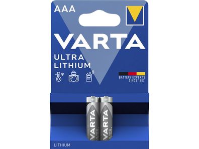 Micro-Batterie VARTA Professional Lithium, Typ AAA/6103, 2er-Blister