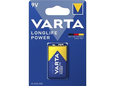 9V-Blockbatterie VARTA ''HIGH ENERGY'' 9 V, Typ 6F22, 1-er Blister