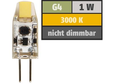 LED-Stiftsockellampe McShine ''Silicia COB'', G4, 1W, 110 lm, warmweiß