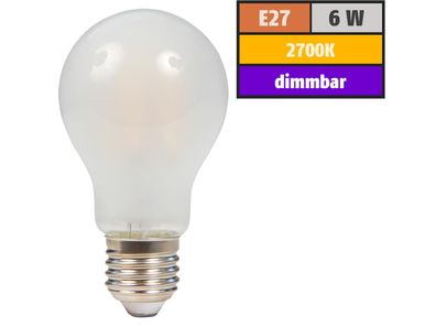 LED Filament Glühlampe McShine ''Filed'', E27, 6W, 670 lm, warmweiß, dimmbar, matt