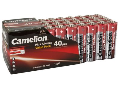 Mignon-Batterie Camelion Plus Alkaline 1,5 V, LR6 Typ AA, 40er-Blister