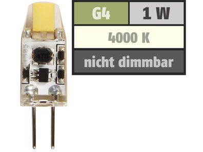 LED-Stiftsockellampe McShine ''Silicia COB'', G4, 1W, 110 lm, weiß