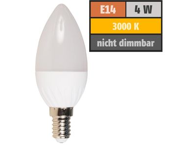 LED Kerzenlampe McShine, E14, 4W, 320lm, 160°, 3000K, warmweiß, Ø37x98mm