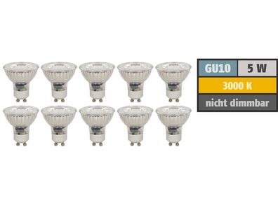 LED-Strahler McShine ''MCOB'' GU10, 5W, 400 lm, warmweiß, 10er-Pack