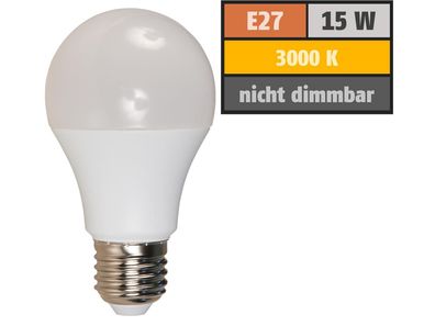 LED Glühlampe McShine, E27, 15W, 1250lm, 220°, 3000K, warmweiß, Ø60x118mm