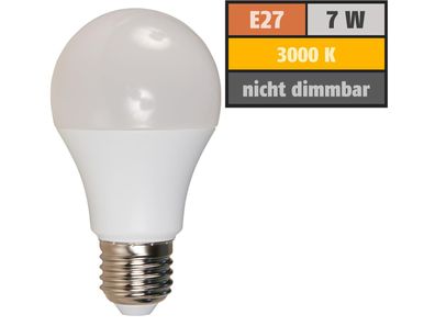 LED Glühlampe McShine, E27, 7W, 650lm, 240°, 3000K, warmweiß, Ø60x109mm